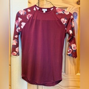LuLaRoe Burgundy Floral Randy T